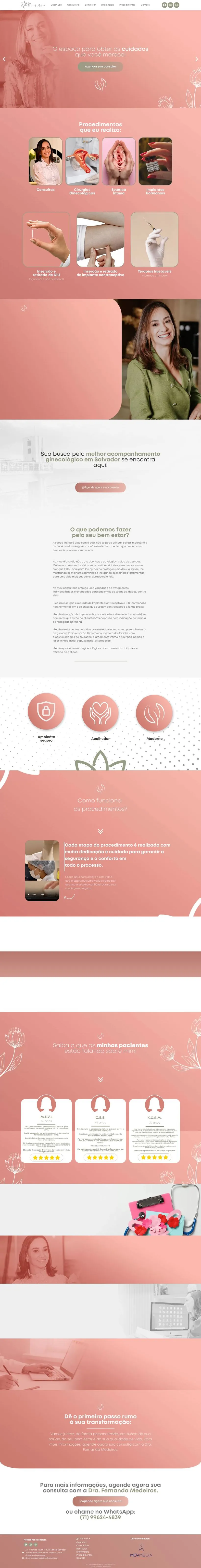 Landing page de ginecologia: saúde íntima e hormonal